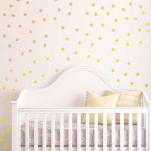 Polka Dot Wall Decal Nursery Kids Room Peel and Stick Circle Sticker Metallic Gold Silver Copper Removable Reusable 200 Dots Included