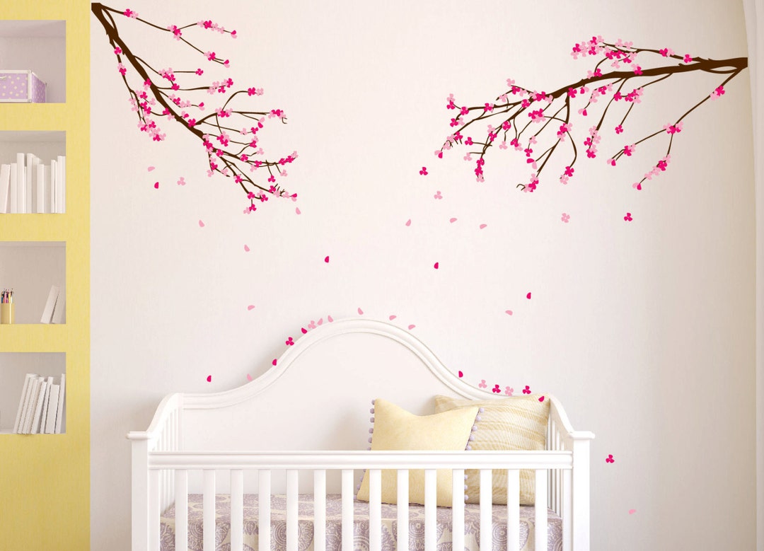 Large Wall Nursery Tree Branch Baby Decal Cherry Blossom Girl Flowers ...