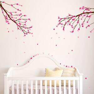 Large Wall Nursery Tree Branch Baby Decal Cherry Blossom Girl Flowers ...