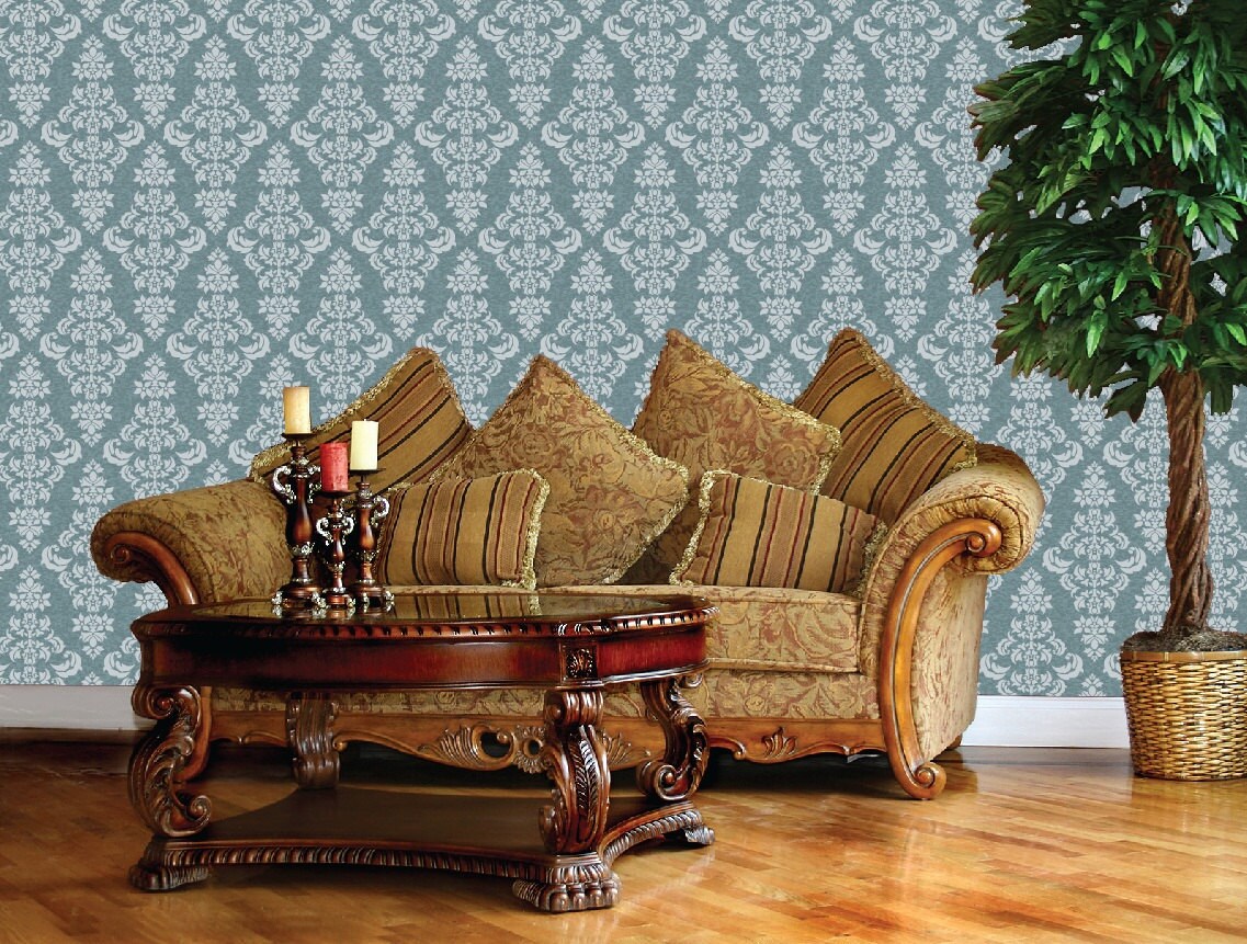 Large Wall Damask STENCIL Pattern FAUX MURAL 1050 - Etsy