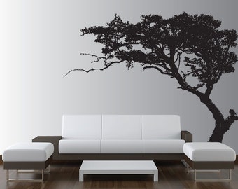 Large Wall Tree Decal Forest Decor Vinyl Sticker Highly Detailed Removable Nursery 1131 (6 feet tall)