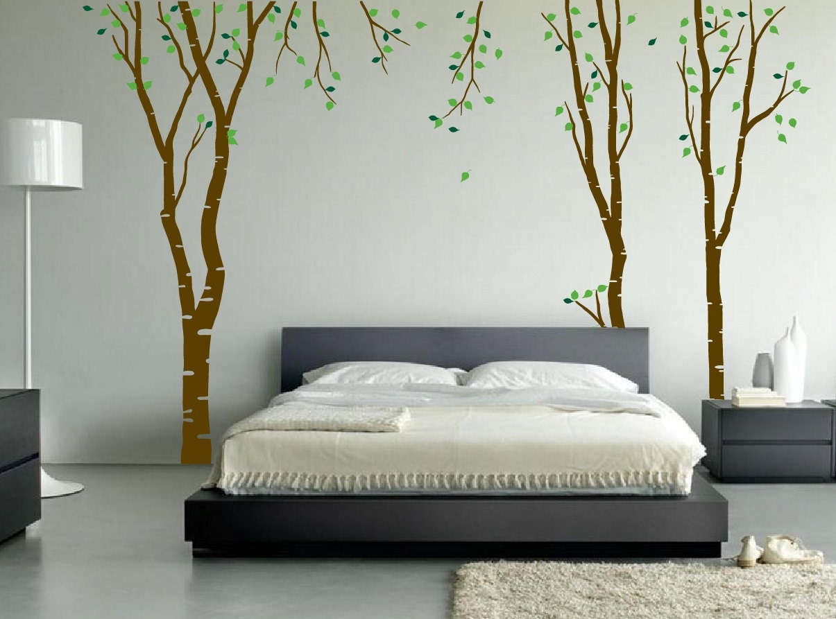 Large Wall Birch Tree Decal Forest Kids Vinyl Sticker Removable With ...