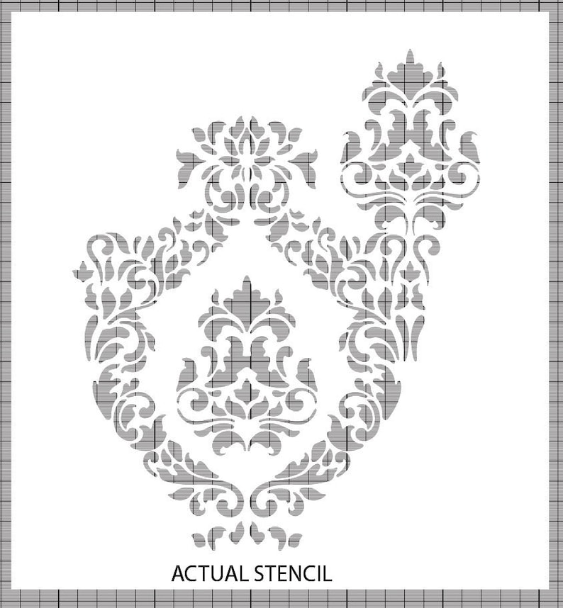 Large Wall Damask STENCIL Pattern FAUX MURAL 1056 - Etsy