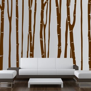 Large Wall Birch Tree Decal Forest Kids Vinyl Sticker Removable 9 trees 5 foot tall 1109 image 3