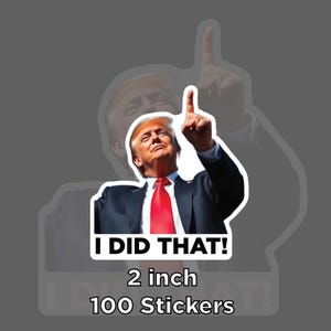 I Did That Donald Trump Meme Sticker Outdoor Waterproof Sticker Pack 2 in x 2 in - 100 Die Cut Decals Political Humor - Sticks to Anything