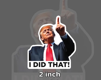 I Did That Donald Trump Meme Sticker Outdoor Waterproof Sticker Pack 2 in x 2 in - 100 Die Cut Decals Political Humor - Sticks to Anything