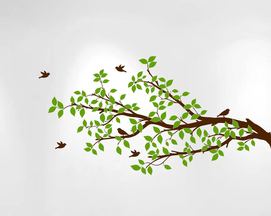 Tree Branch Wall Decal Branches Birds Vinyl Sticker Nursery Etsy