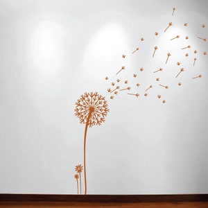 Dandelion and Seeds Blowing in the Wind Wall Nursery Decal 1156 (Choose Color) 48&quot; high x 16.5&quot; wide