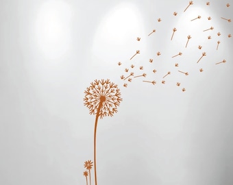 Dandelion and Seeds Blowing in the Wind Wall Nursery Decal 1156 (Choose Color) 60" high x 20.5" wide