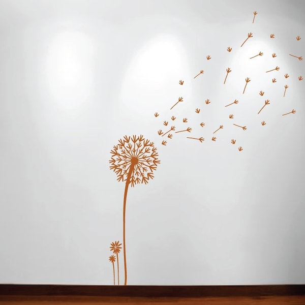 Dandelion Wall Decal Etsy