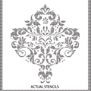 Large Wall Damask STENCIL Pattern FAUX MURAL 1001 - Etsy