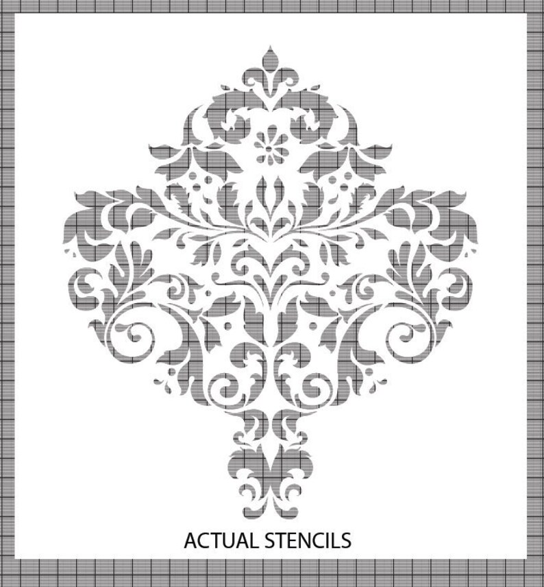 Large Wall Damask STENCIL Pattern FAUX MURAL 1001 - Etsy