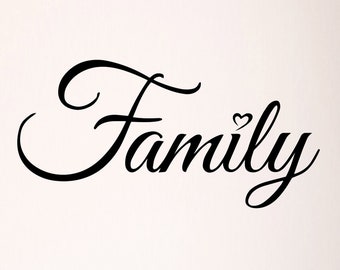 Family Decal Quote Words Vinyl Wall Decal Sticker Home Wall Decal Décor with Hearts Love (Two Decals Included)  #3072