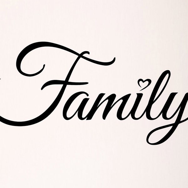 Family Decal Quote Words Vinyl Wall Decal Sticker Home Wall Decal Décor with Hearts Love (Two Decals Included)  #3072