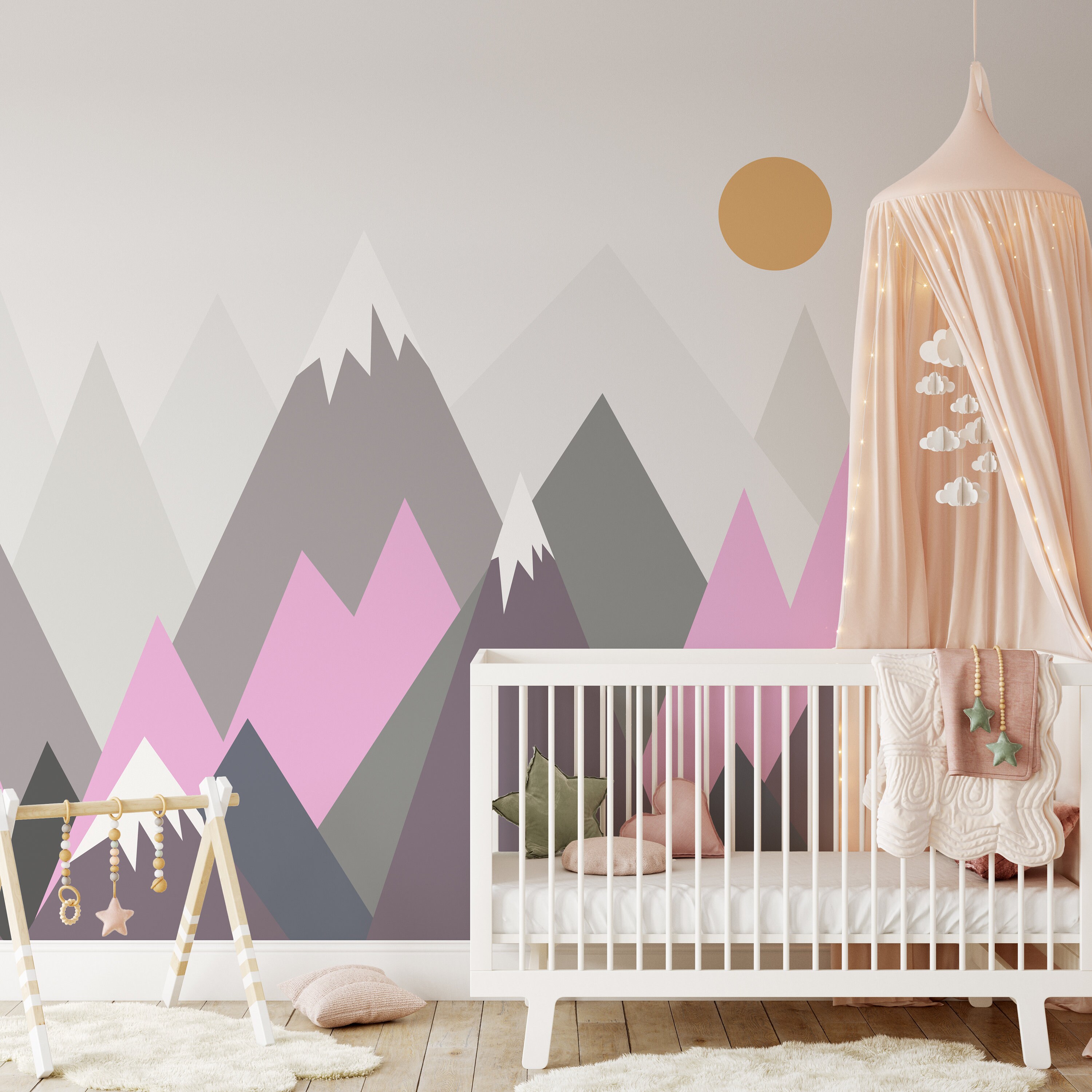 Mountain Range Peel and Stick Wallpaper Self Adhesive Nursery Art Décor ...