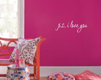 PS ich liebe dich Wall Decal Quote 1166 (28 "breit x 10,2" hoch) wählen Sie Colors