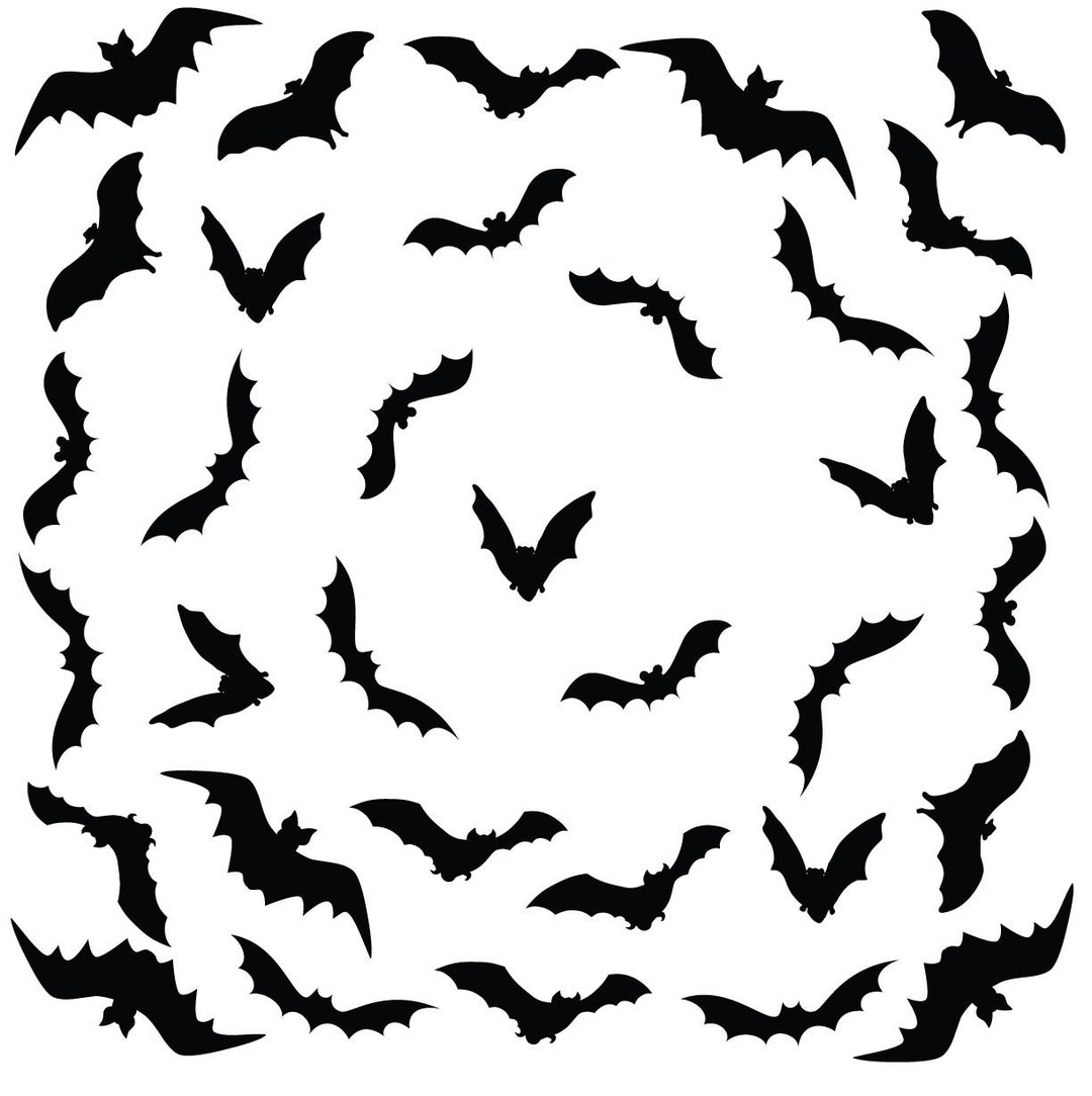 Halloween Decor Scary Black Bats Decal Stickers Removable Set of 34 - Etsy