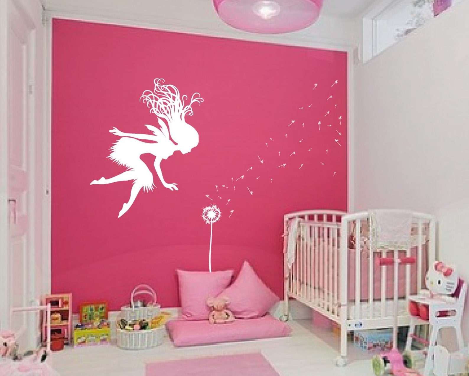 Fairy Dandelion Wand Wall Decal Nursery Kids Room Tale Sticker 1146 ...