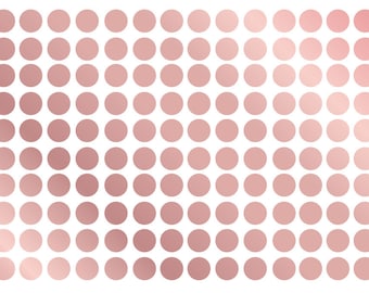 Rose Gold Metallic Polka Dot Wall Decal Nursery Kids Room Peel and Stick Circle Sticker Wedding Removable Reusable Choose Size and Color