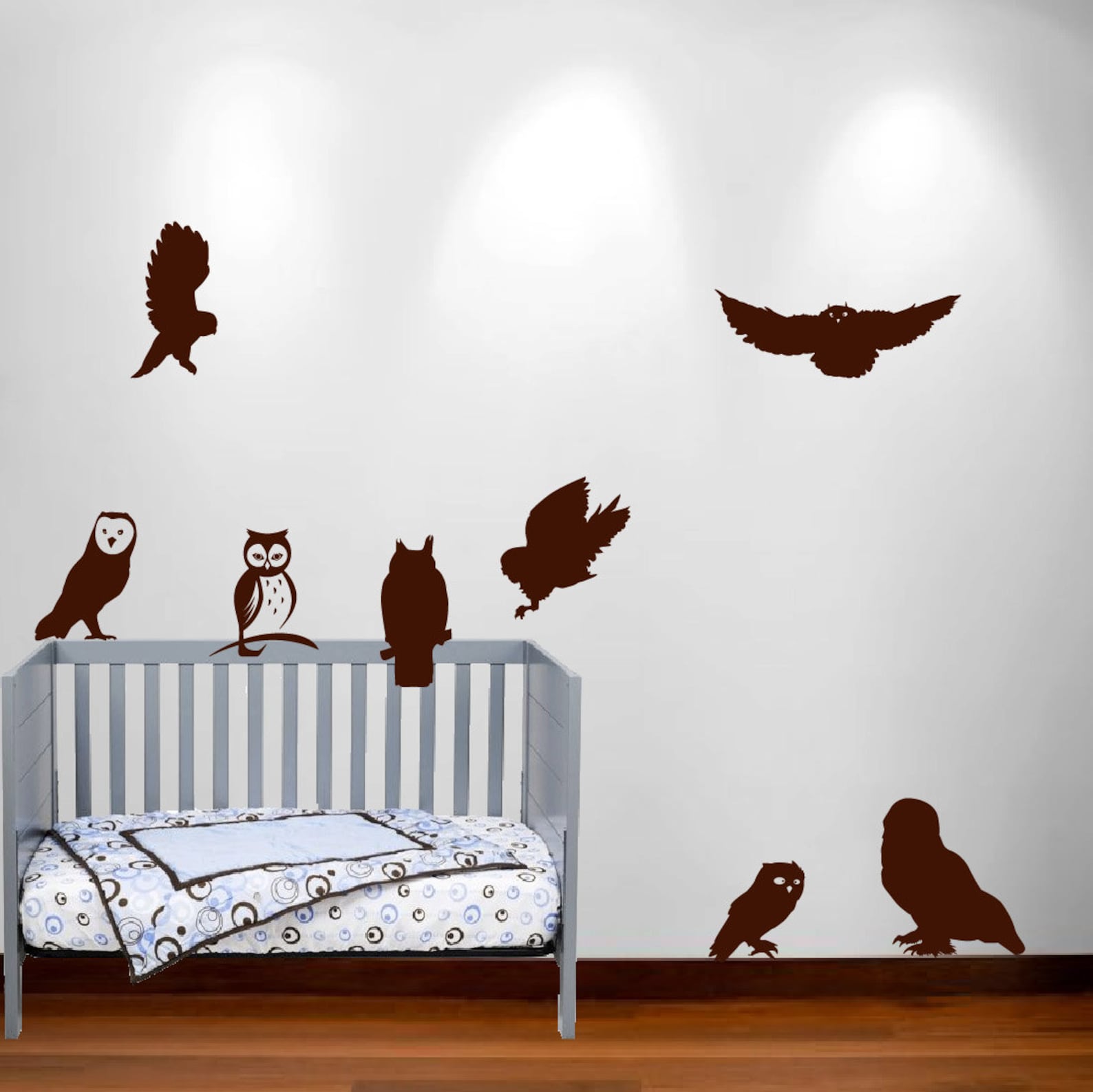 Owl Wall Decal Nursery Sticker Hunting Bird Wood Set Birch - Etsy