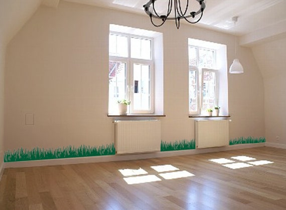 Large Wall Grass Border Trim Baby Nursery Decal 1147 12 Etsy