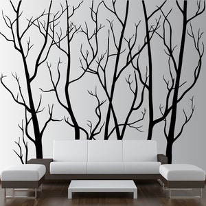 Large Wall Tree Forest Decal Nursery Birch Sticker Removable 8 feet tall 1111 image 1