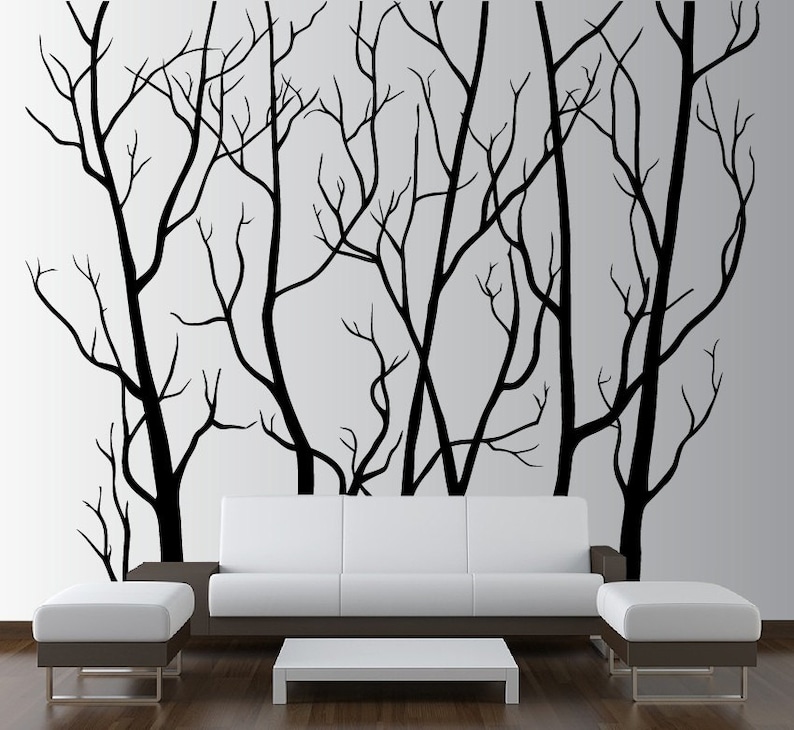 Large Wall Tree Forest Decal Nursery Birch Sticker Removable 8 feet tall 1111 image 1