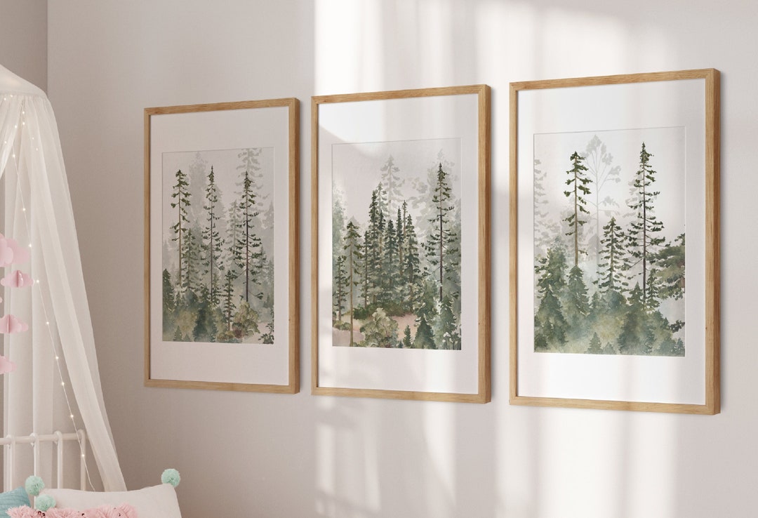 Nursery Decor Prints, Nursery Wall Art, Pine Tree Nursery Decor ...