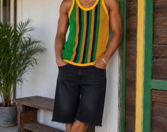 Jamaica sleveless mesh tank top