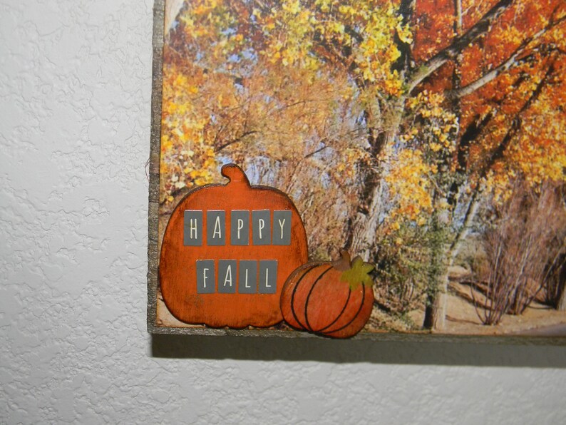 FALL Photo Wooden Wall Art Fall Tree Photograph Happy Fall Etsy