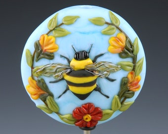 Focal Bead – Bumblebee Floral