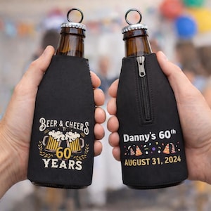 Personalized Photo Bottle Cooler zippered Neoprene Bottle Huggie