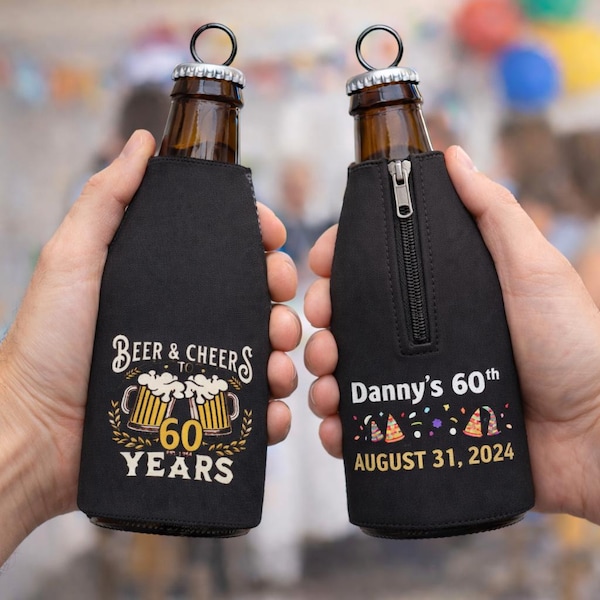 Personalized Photo Bottle Cooler zippered Neoprene Bottle Huggie
