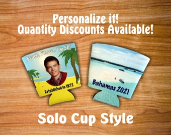 Set of 2 Solo cup sleeve red cup party cup personalized photo red cup
