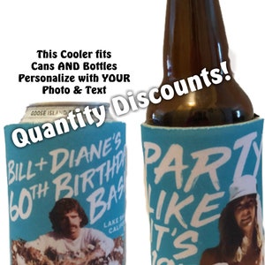 Quantity Discount Personalized Photo Can Coolers Personalized birthday bachelor party coolers