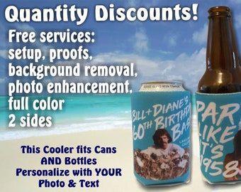 can cooler personalized, bulk wedding can coolers, slim can face can cooler, personalized custom cozie, cozies quantity discount bulk