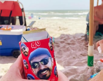 Custom Photo Can Cooler, Personalized Can Sleeve, Bulk Drink Coolers for Weddings, Parties, Events , Logo Drink Holder Gift