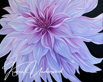 Large Soft Dahlia Painting and Prints