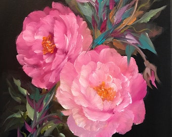 Pink Roses Oil Painting