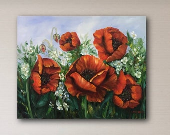 Red Poppies Oil Painting