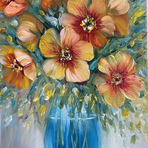 Sunshine in a Glass Vase - oil painting