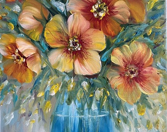 Sunshine in a Glass Vase - oil painting