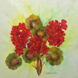 Geraiums original Oil Painting