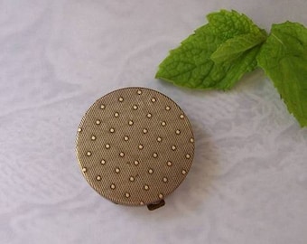 Ready-To-Fill Solid Perfume Round, Flat-Top Compact with Refillable Pan, "Swiss Dotted", SKU: B1338