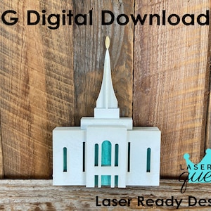 Gilbert Temple SVG-lasergesneden bestanden voor Glowforge-projecten | Huisdecoratie tempel | Gilbert-tempeldecoratie | Digitale download: SVG/PDF