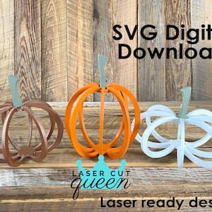 3D Pumpkins SVG Laser Cut Files for Glowforge projects | Laser Ready Pumpkin | Halloween | Thanksgiving  Fall | Digital Download- SVG / PDF