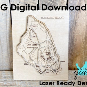 Mackinac Island Karte SVG-Schnittdatei