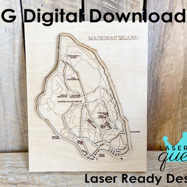 Mackinac Island Map SVG Cut File