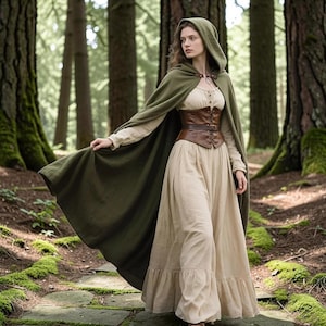 Mittelalterlicher Kapuzenumhang Renaissance-Cape Halloween Hexe Zauberer LARP Cosplay Festival Kostüm Unisex Erwachsene