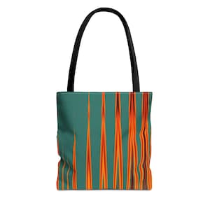 Vibrant Striped Polyester Tote Bag: Stylish Beach Shopping Bag
